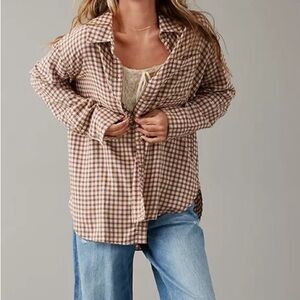 AE Oversized Plaid Flannel Shirt